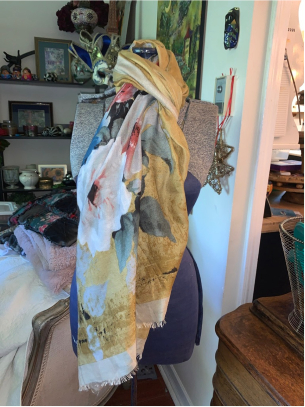 Women's Unbranded gold Floral Scarf One Size